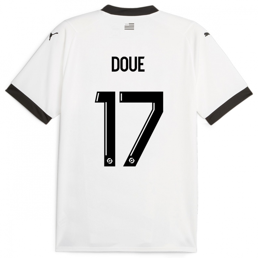 Herren Guéla Doué #17 Weiß Auswärtstrikot Trikot 2023/24 T-Shirt