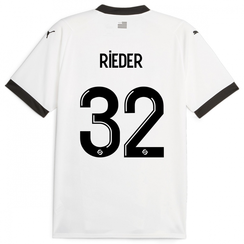 Herren Fabian Rieder #32 Weiß Auswärtstrikot Trikot 2023/24 T-Shirt