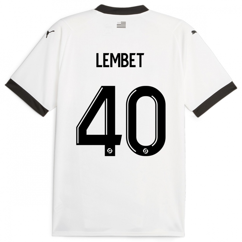 Herren Geoffrey Lembet #40 Weiß Auswärtstrikot Trikot 2023/24 T-Shirt