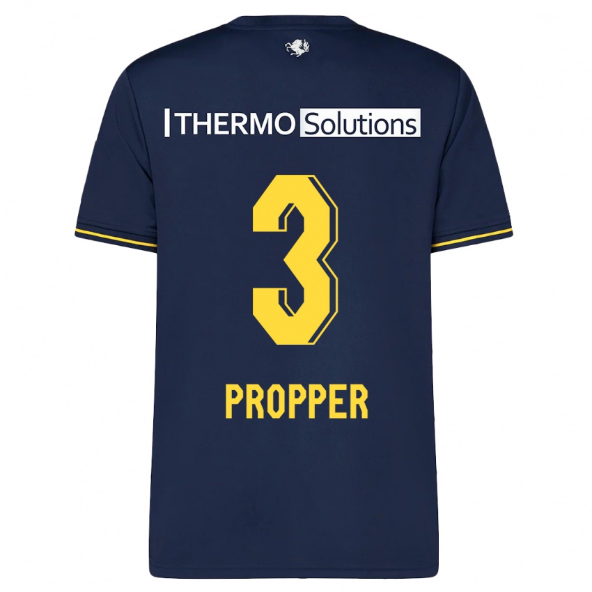 Herren Robin Pröpper #3 Marine Auswärtstrikot Trikot 2023/24 T-Shirt