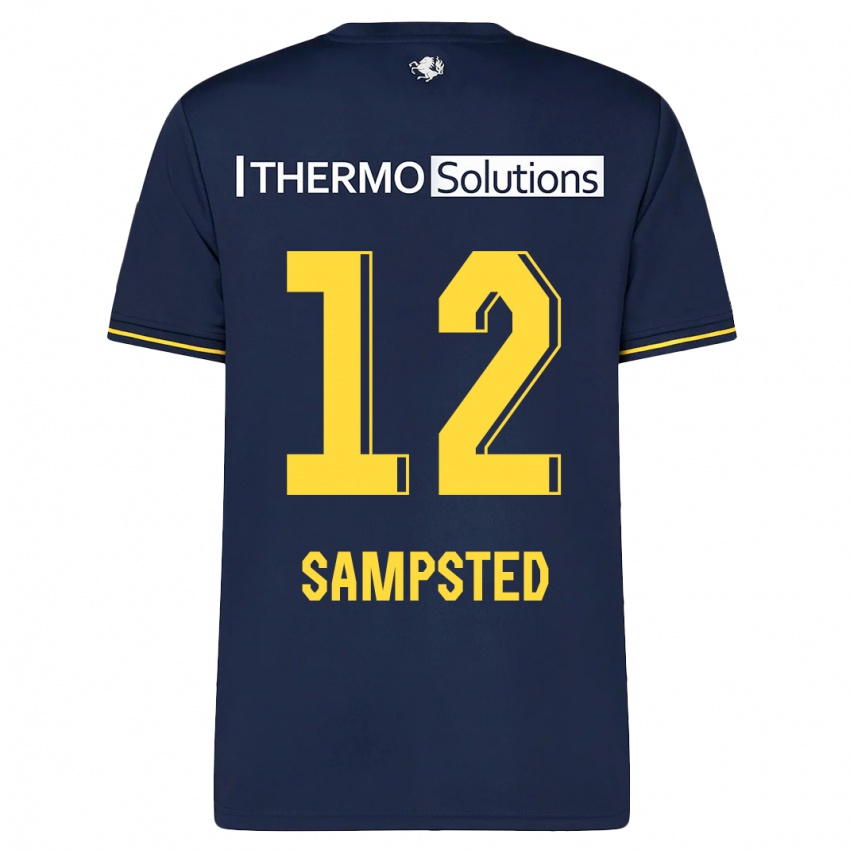 Herren Alfons Sampsted #12 Marine Auswärtstrikot Trikot 2023/24 T-Shirt