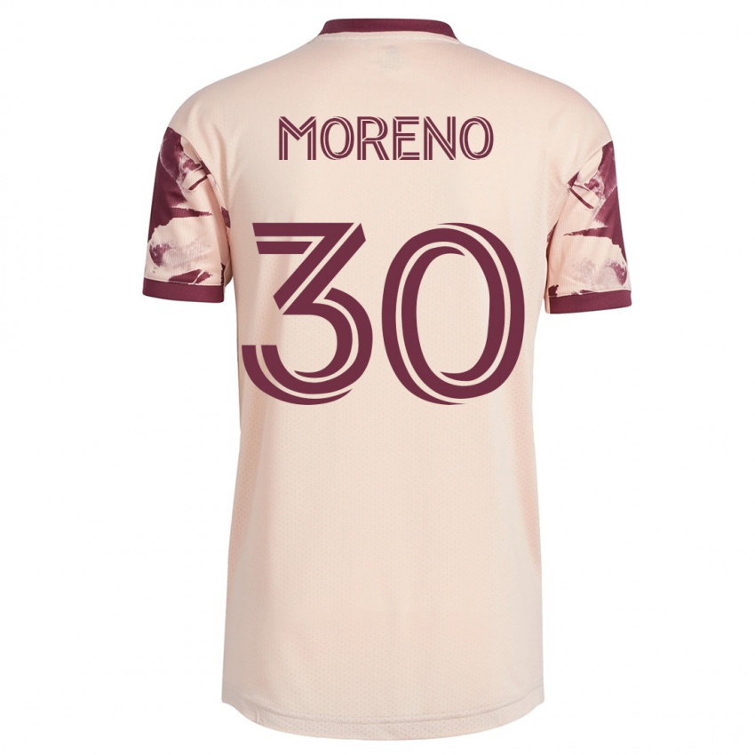 Herren Santiago Moreno #30 Cremefarben Auswärtstrikot Trikot 2023/24 T-Shirt