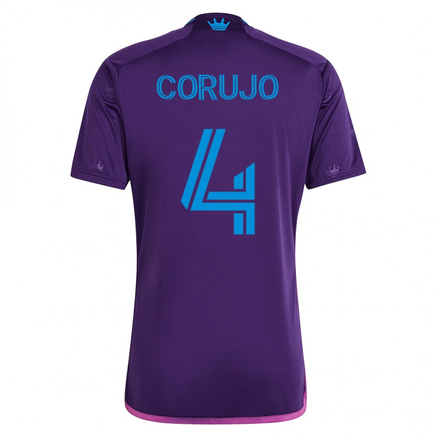 Herren Guzmán Corujo #4 Violett Auswärtstrikot Trikot 2023/24 T-Shirt