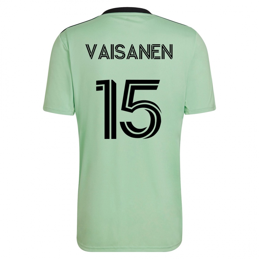 Herren Leo Väisänen #15 Hellgrün Auswärtstrikot Trikot 2023/24 T-Shirt