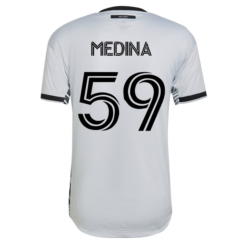 Herren Cruz Medina #59 Weiß Auswärtstrikot Trikot 2023/24 T-Shirt