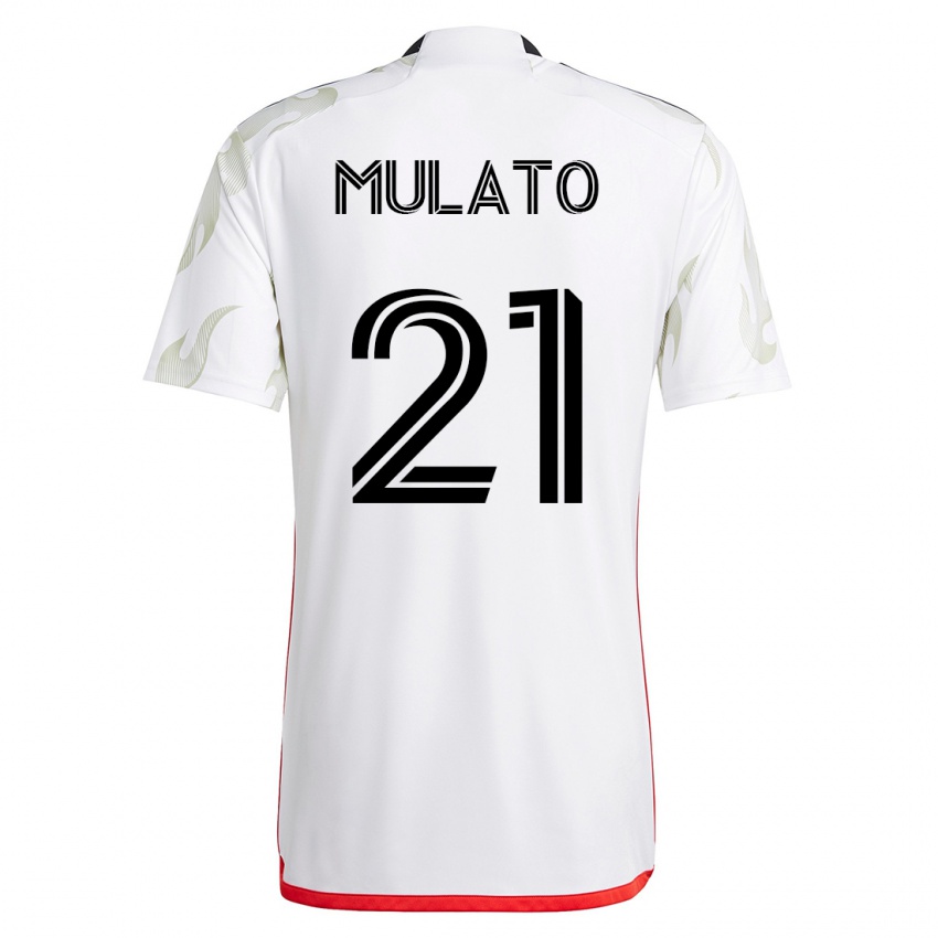 Herren José Mulato #21 Weiß Auswärtstrikot Trikot 2023/24 T-Shirt
