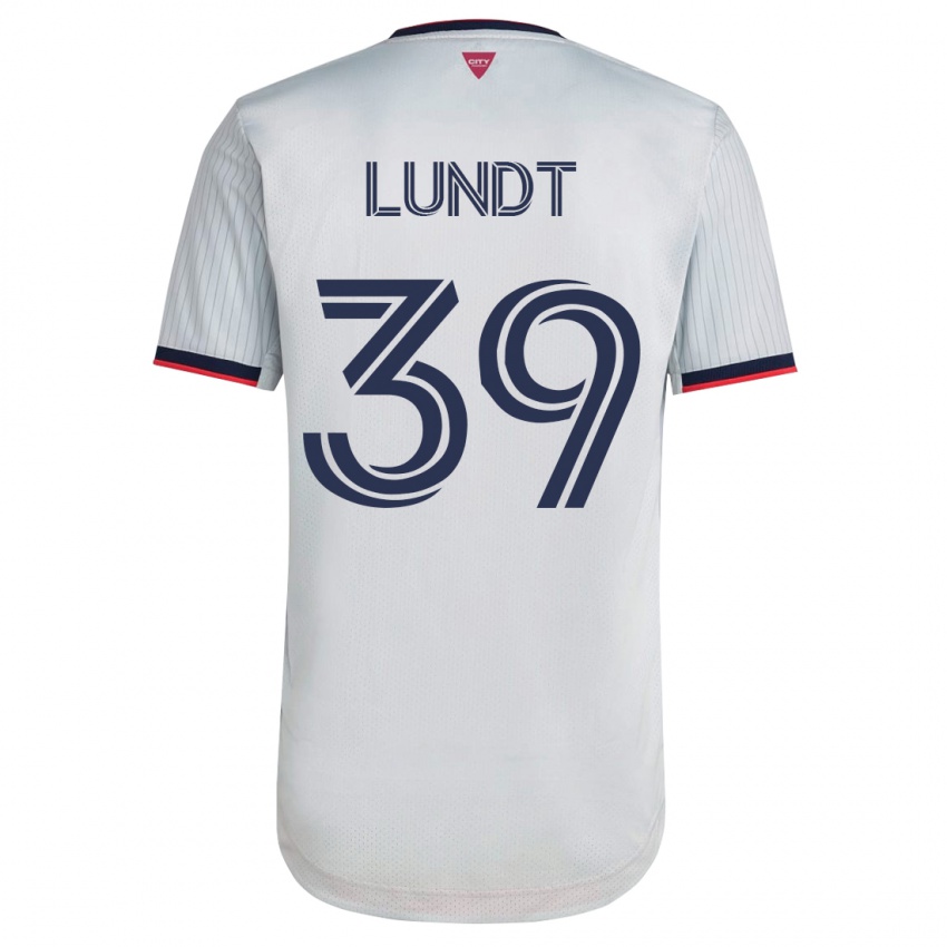 Herren Ben Lundt #39 Weiß Auswärtstrikot Trikot 2023/24 T-Shirt