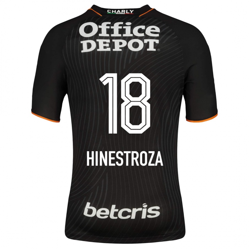 Herren Marino Hinestroza #18 Schwarz Auswärtstrikot Trikot 2023/24 T-Shirt