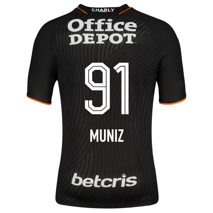 Herren Brandon Muñiz #91 Schwarz Auswärtstrikot Trikot 2023/24 T-Shirt