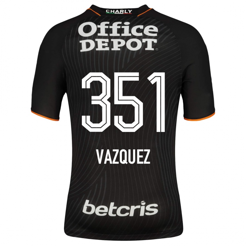 Herren Maximo Vázquez #351 Schwarz Auswärtstrikot Trikot 2023/24 T-Shirt