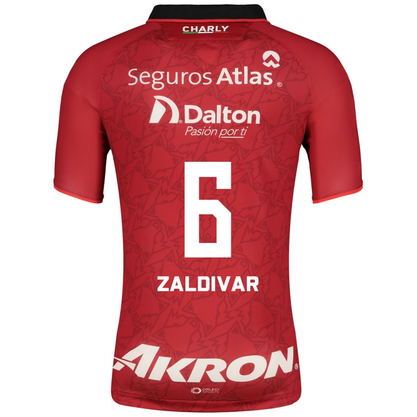 Herren Édgar Zaldívar #6 Rot Auswärtstrikot Trikot 2023/24 T-Shirt