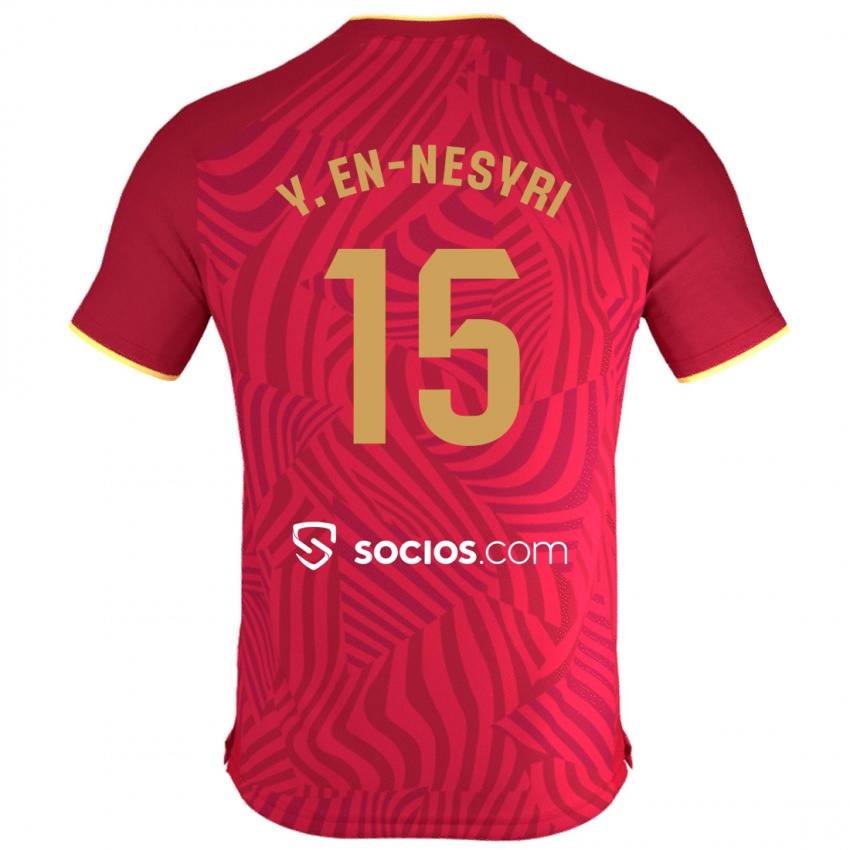 Herren Youssef En-Nesyri #15 Rot Auswärtstrikot Trikot 2023/24 T-Shirt