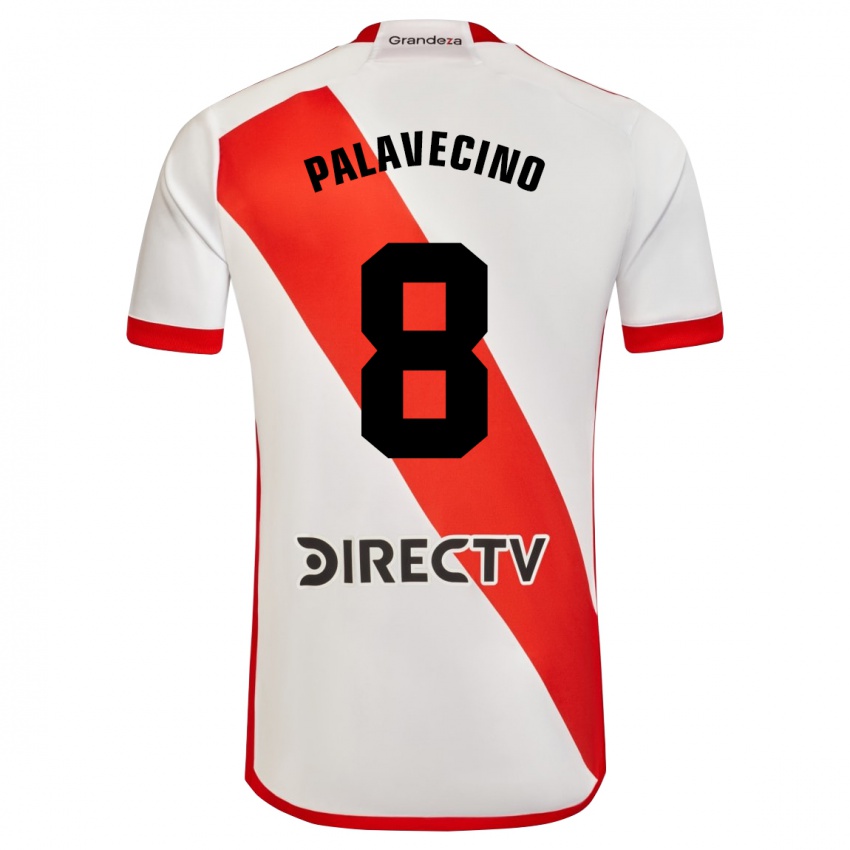 Damen Agustin Palavecino #8 Weiß Rot Heimtrikot Trikot 2023/24 T-Shirt