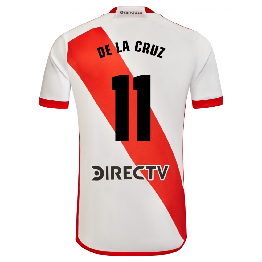 Damen Nicolas De La Cruz #11 Weiß Rot Heimtrikot Trikot 2023/24 T-Shirt