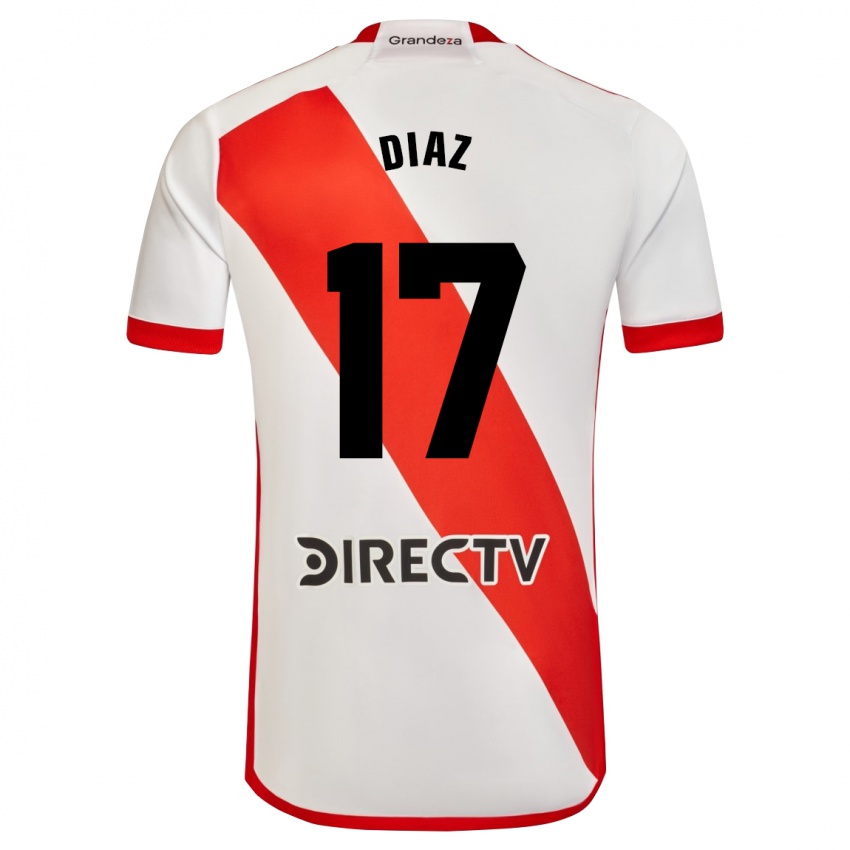 Damen Paulo Diaz #17 Weiß Rot Heimtrikot Trikot 2023/24 T-Shirt