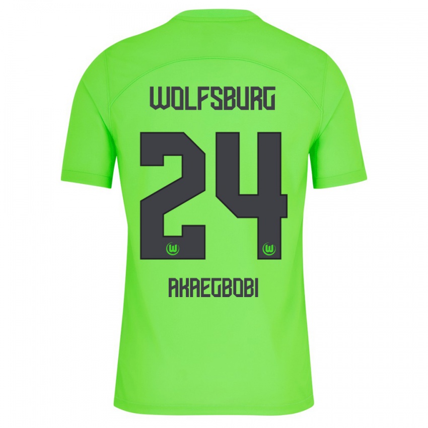 Damen Jonathan Akaegbobi #24 Grün Heimtrikot Trikot 2023/24 T-Shirt