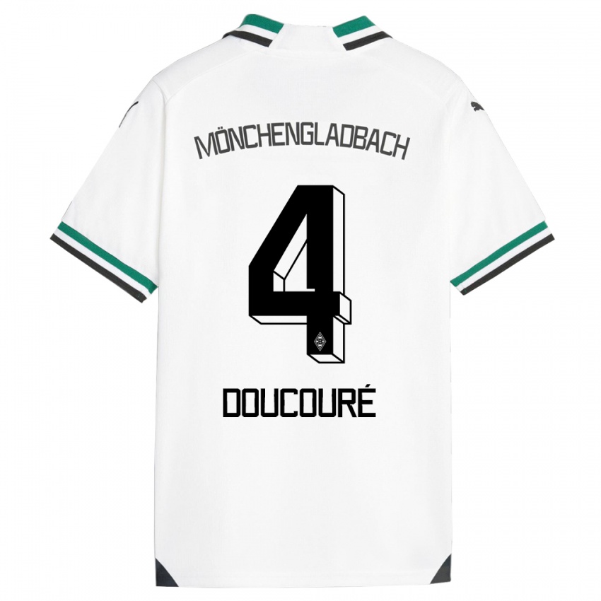 Damen Mamadou Doucoure #4 Weiß Grün Heimtrikot Trikot 2023/24 T-Shirt