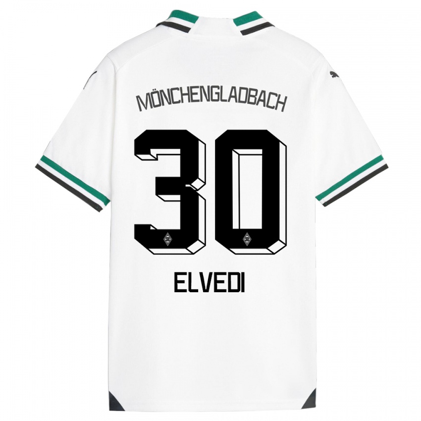 Damen Nico Elvedi #30 Weiß Grün Heimtrikot Trikot 2023/24 T-Shirt