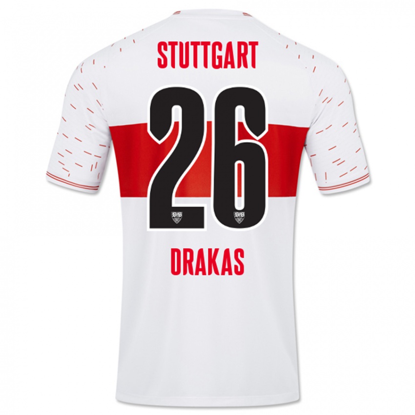 Damen Babis Drakas #26 Weiß Heimtrikot Trikot 2023/24 T-Shirt