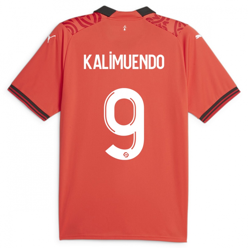 Damen Arnaud Kalimuendo #9 Rot Heimtrikot Trikot 2023/24 T-Shirt