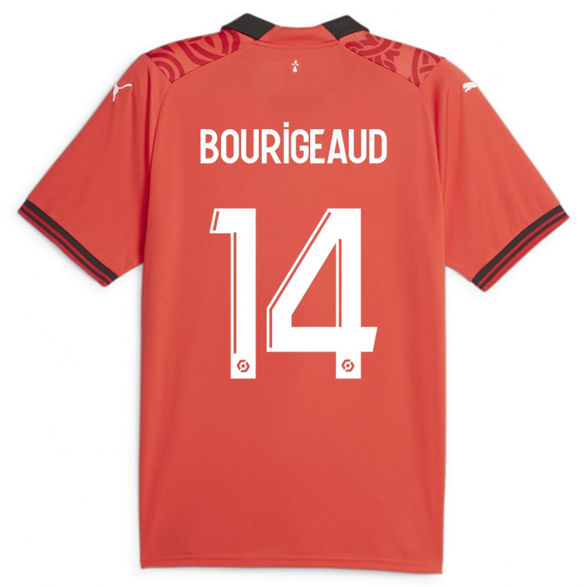 Damen Benjamin Bourigeaud #14 Rot Heimtrikot Trikot 2023/24 T-Shirt