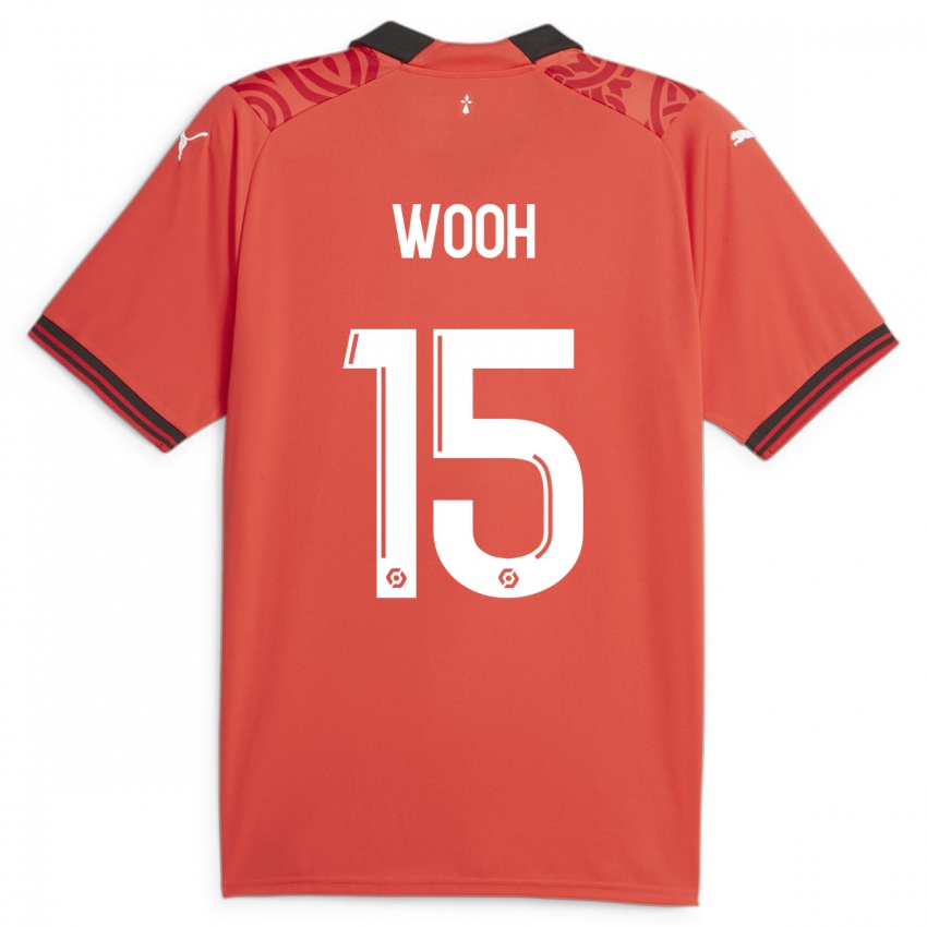 Damen Christopher Wooh #15 Rot Heimtrikot Trikot 2023/24 T-Shirt