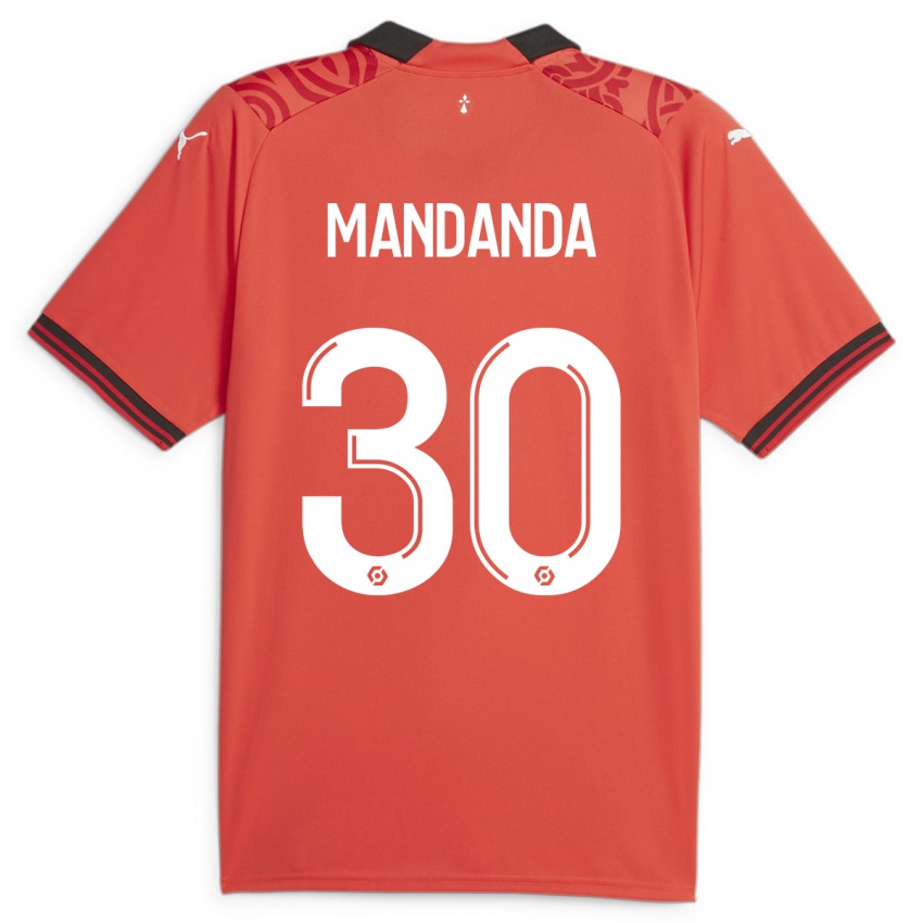 Damen Steve Mandanda #30 Rot Heimtrikot Trikot 2023/24 T-Shirt