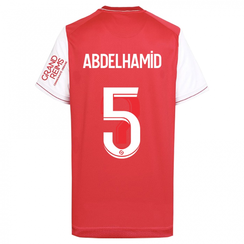 Damen Yunis Abdelhamid #5 Rot Heimtrikot Trikot 2023/24 T-Shirt