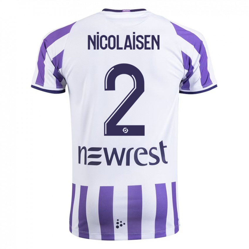 Damen Rasmus Nicolaisen #2 Weiß Heimtrikot Trikot 2023/24 T-Shirt