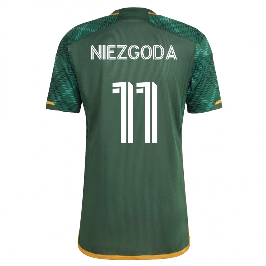 Damen Jaroslaw Niezgoda #11 Grün Heimtrikot Trikot 2023/24 T-Shirt