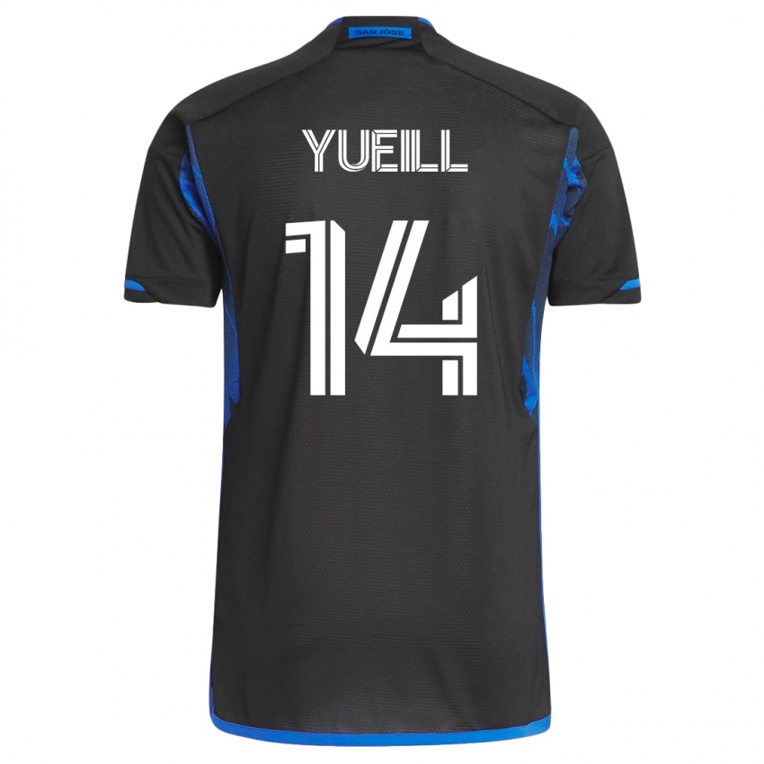 Damen Jackson Yueill #14 Blau Schwarz Heimtrikot Trikot 2023/24 T-Shirt