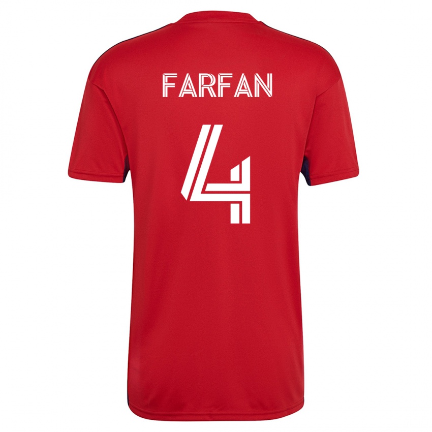 Damen Marco Farfán #4 Rot Heimtrikot Trikot 2023/24 T-Shirt