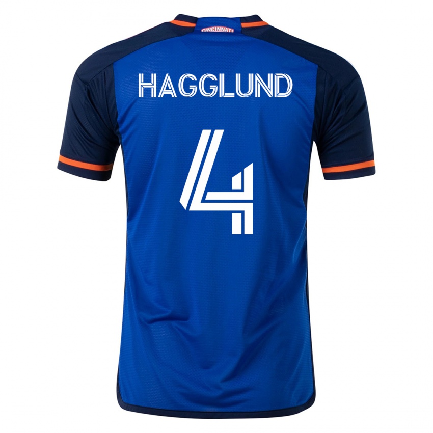 Damen Nick Hagglund #4 Blau Heimtrikot Trikot 2023/24 T-Shirt