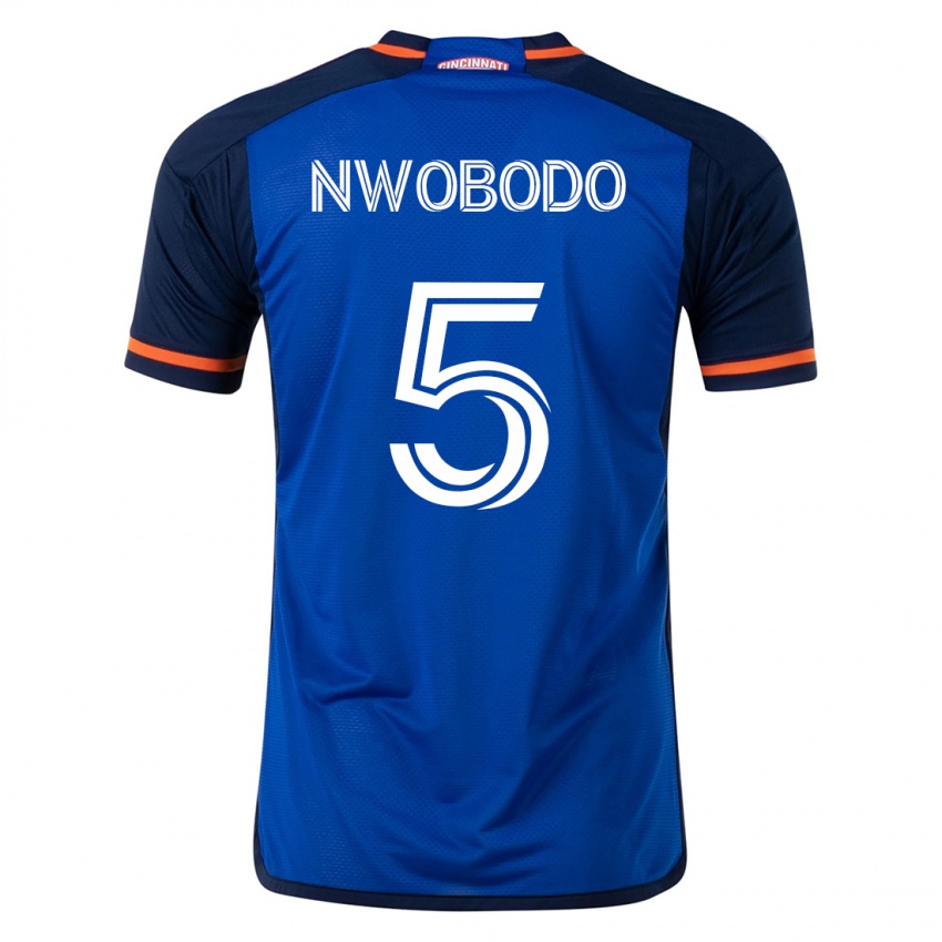 Damen Obinna Nwobodo #5 Blau Heimtrikot Trikot 2023/24 T-Shirt