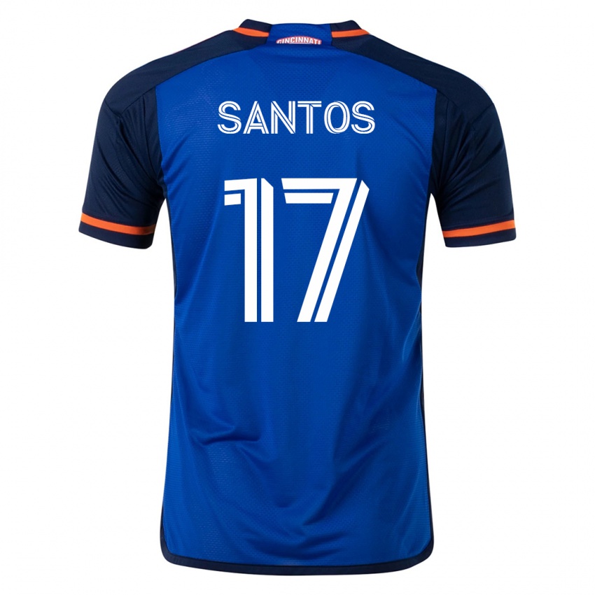 Damen Sergio Santos #17 Blau Heimtrikot Trikot 2023/24 T-Shirt