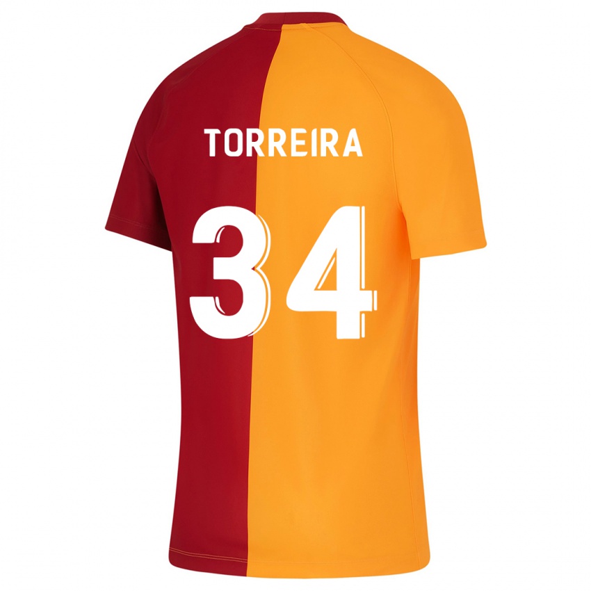 Damen Lucas Torreira #34 Orangefarben Heimtrikot Trikot 2023/24 T-Shirt