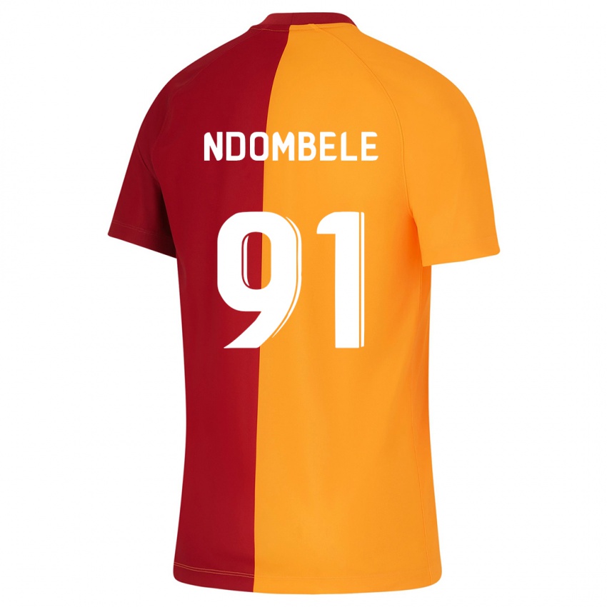Damen Tanguy Ndombele #91 Orangefarben Heimtrikot Trikot 2023/24 T-Shirt