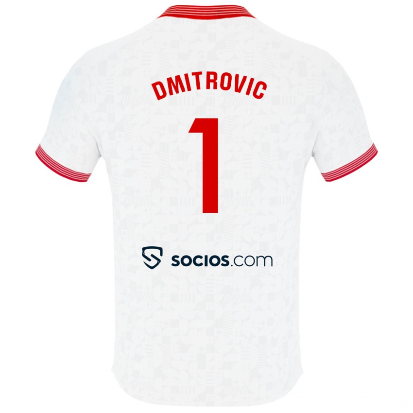 Damen Marko Dmitrovic #1 Weiß Heimtrikot Trikot 2023/24 T-Shirt