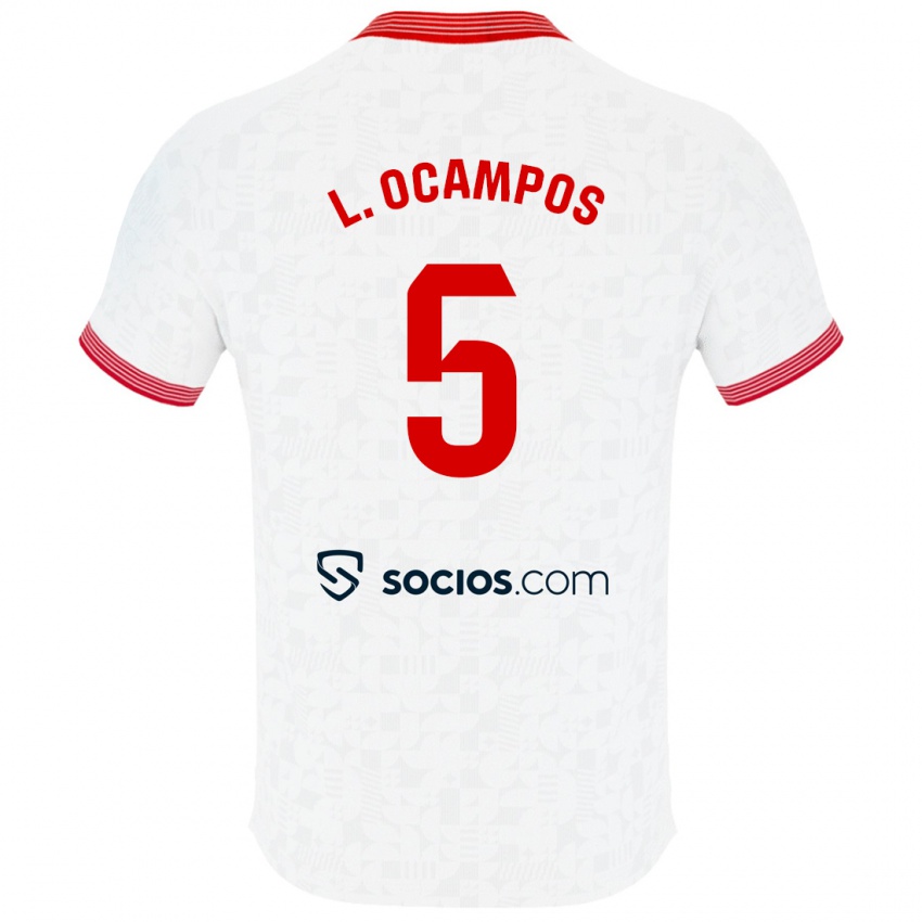 Damen Lucas Ocampos #5 Weiß Heimtrikot Trikot 2023/24 T-Shirt