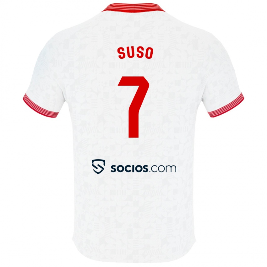 Damen Suso #7 Weiß Heimtrikot Trikot 2023/24 T-Shirt