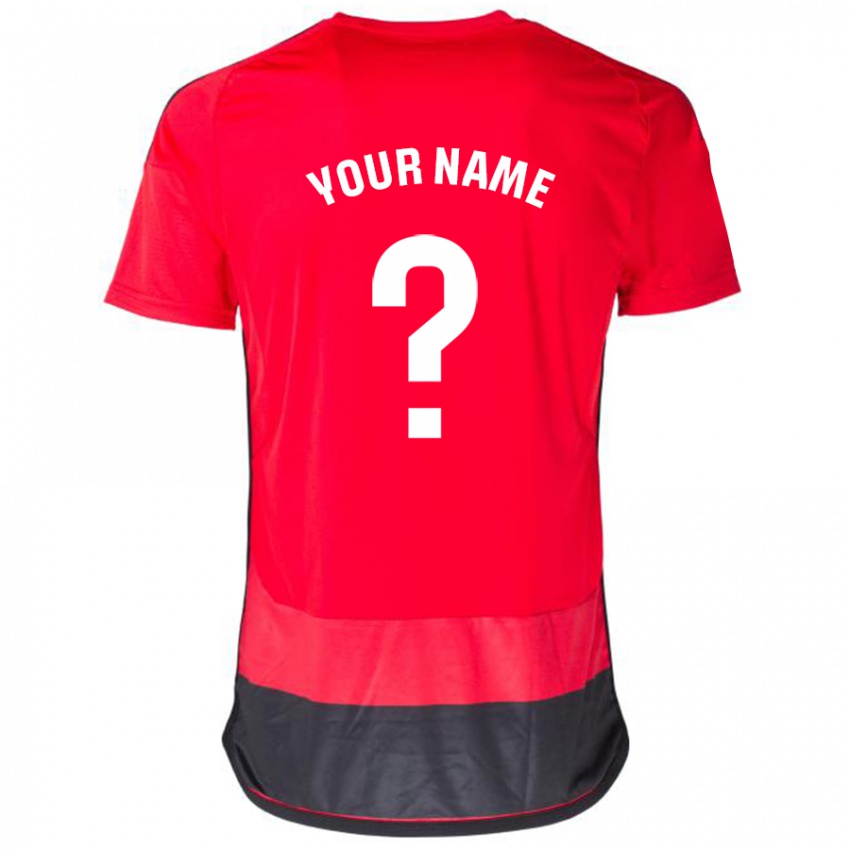 Damen Ihren Namen #0 Rot Schwarz Heimtrikot Trikot 2023/24 T-Shirt