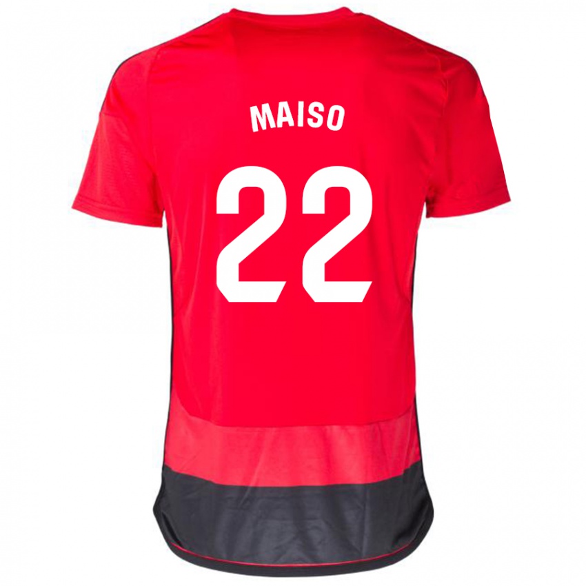 Damen Álvaro Maiso #22 Rot Schwarz Heimtrikot Trikot 2023/24 T-Shirt