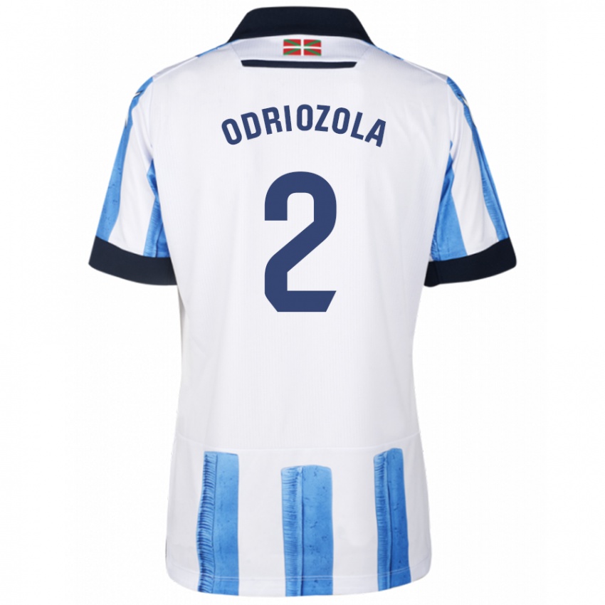 Damen Alvaro Odriozola #2 Blau Weiss Heimtrikot Trikot 2023/24 T-Shirt