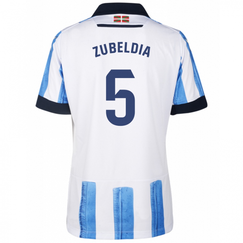 Damen Igor Zubeldia #5 Blau Weiss Heimtrikot Trikot 2023/24 T-Shirt