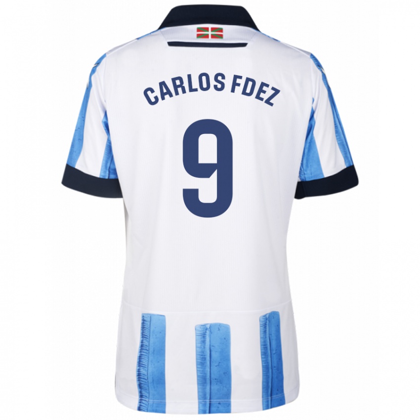 Damen Carlos Fernandez #9 Blau Weiss Heimtrikot Trikot 2023/24 T-Shirt