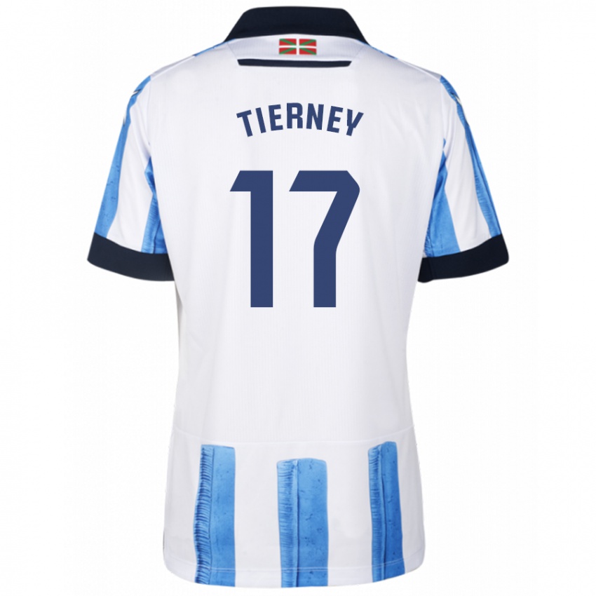 Damen Kieran Tierney #17 Blau Weiss Heimtrikot Trikot 2023/24 T-Shirt