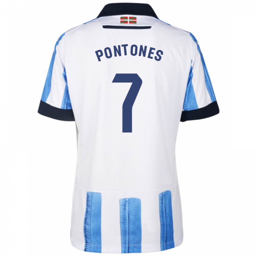 Damen Juan Carlos Pontones #7 Blau Weiss Heimtrikot Trikot 2023/24 T-Shirt