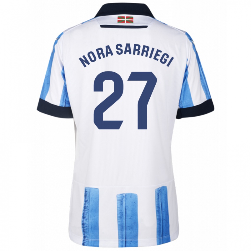 Damen Nora Sarriegi Galdos #27 Blau Weiss Heimtrikot Trikot 2023/24 T-Shirt