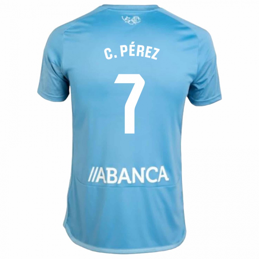 Damen Carles Perez #7 Blau Heimtrikot Trikot 2023/24 T-Shirt