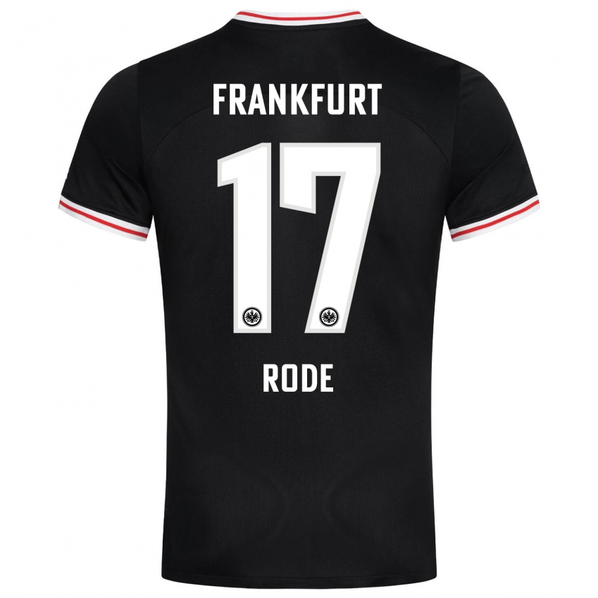 Damen Sebastian Rode #17 Schwarz Auswärtstrikot Trikot 2023/24 T-Shirt